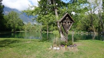 memorial on the waterfront in South Tyrol