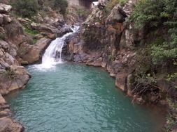 water cascade among the rocks