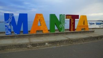 "manta" as a big word on the promenade in Ecuador