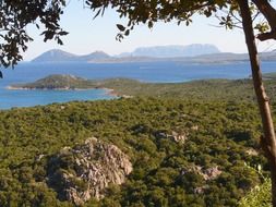 top view on a picturesque landscape on the coast of Italy