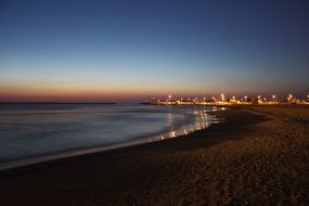 beach with night lights