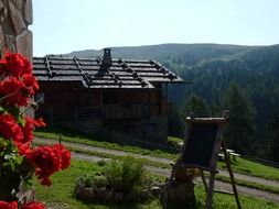landscape of mountain hut in the south tyrol