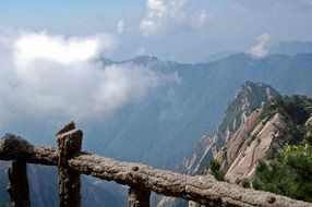 mountains under the clouds in china
