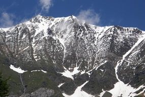 scenic snow-capped ortler mountain at sky, italy, south tyrol