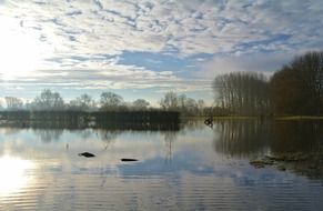 landscape of lake view on the countryside