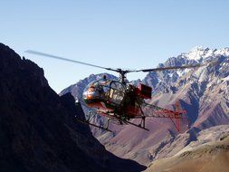 helicopter in Aconcagua