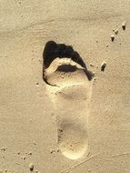 human footprints in the sand