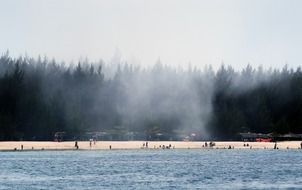 people on a tropical Lampuuk Beach