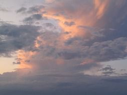 layered clouds at sunset