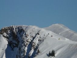 mountain range in the snow in winter