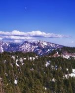 panorama of mountain cascades on a sunny day