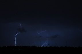 night stormy sky with lightnings