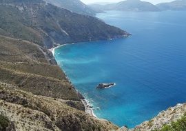 aerial view of the Mediterranean coast of Greece