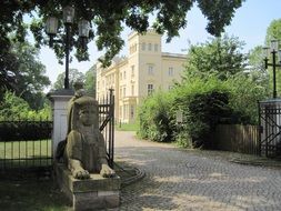 Park entrance of the castle in summer