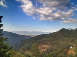 green mountains from above in mexico