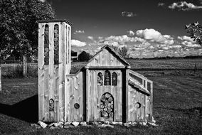 miniature structure in nature in black-white
