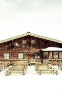 Mountain hut in Austria in winter