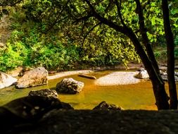 stones in a river in Northern Thailand
