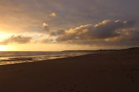 sun on the horizon of the sea during sunset