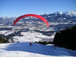 paragliding in the winter