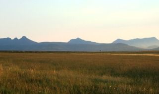 distant mountain view on veld