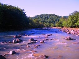 mountain river nature in kutaisi