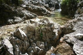 brook on rocky formation