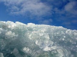 ice floes under a clear blue sky