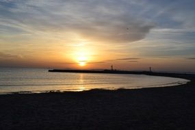 sunset over the coast in Side