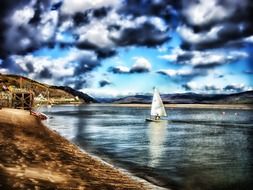 sailboat in Aberdyfi, UK