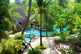 relaxation at the hotel pool in Thailand