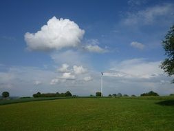 wind direction sensor on a green hill