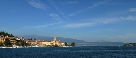 panoramic view of lake garda in italy on a sunny day