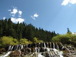 Nuorilang Waterfall in scenic Landscape, china, Jiuzhaigou