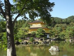 Buddhist zen shrine in beautiful landscape, japan, kyoto