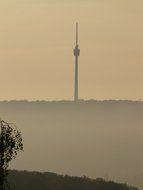 TV tower in the morning mist