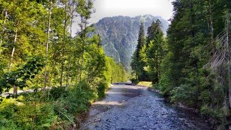 Beautiful and colorful landscape with the river and mountains
