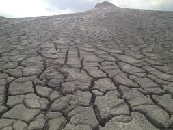 gray dry volcanic land