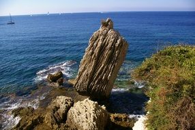 Rock near Mediterranean sea