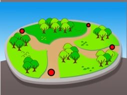 Drawing of the park map with plants