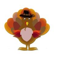cartoon turkey in black hat