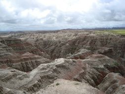 badlands, sand mountains aerial view, usa, South Dakota