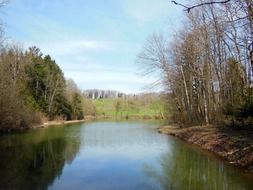 mirror reflection in the lake scenic shores
