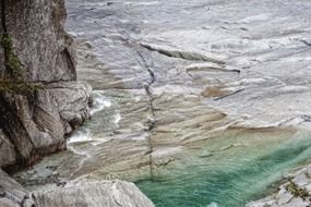 water in rocks in Switzerland