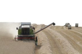 landscape of harvesting by combine