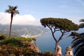 amalfi coast landscape view from cliff