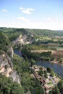 Panorama of dordogne river in the south of France