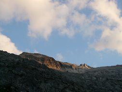 view of the mountains under the clouds