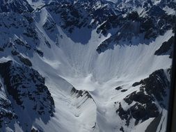 glacier in the mountains in new zealand