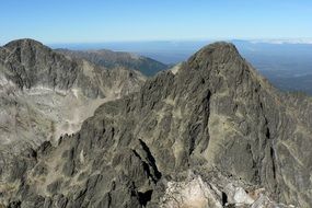 panoramic view of the high Tatras in Slovakia on a sunny day